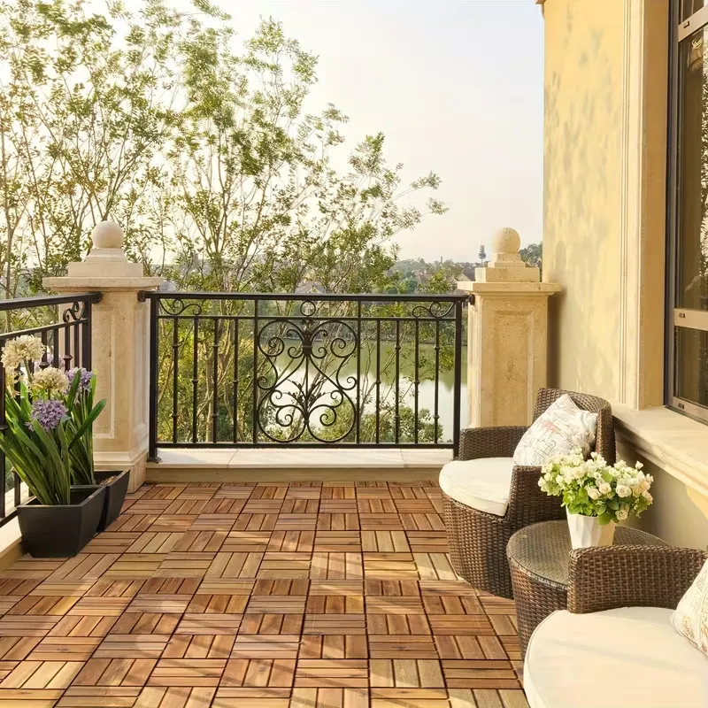 Interlocking Wooden Floor Mat for Indoor & Outdoor