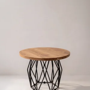 Cyris Solid Wood Round Side Table