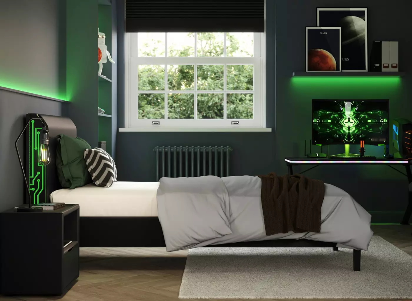 Glitch Kids Upholstered Bed - Image 2
