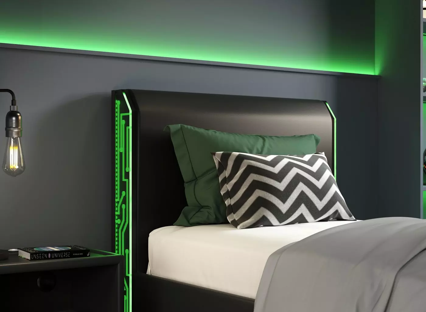 Glitch Kids Upholstered Bed - Image 3