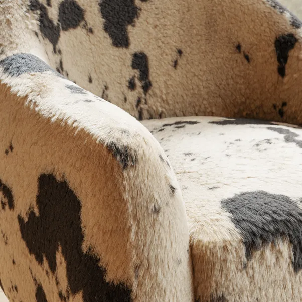 Kaspar Faux Cow Fur Tub Chair - Image 3