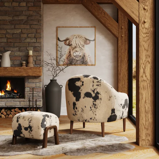 Kaspar Faux Cow Fur Tub Chair - Image 2